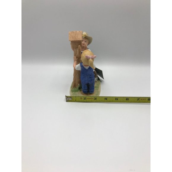 Vintage Homco 1985 Denim Days 8888 figurine Our Birdhouse Debbie & Danny - Picture 8 of 8
